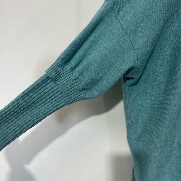 Nic + Zoe Active Open Front Cardigan Soft Teal Long Line Cotton Blend Size S/M - Picture 3 of 9